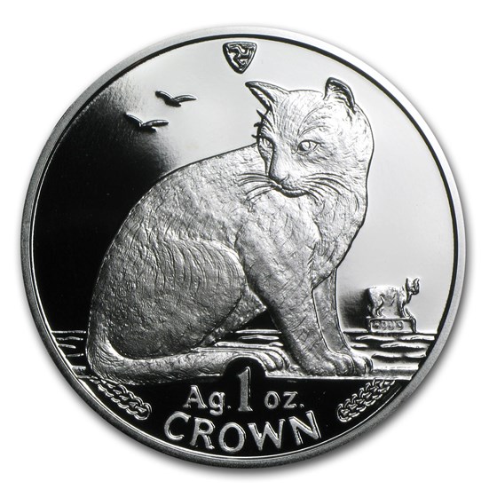 1990 Isle of Man 1 oz Silver Alley Cat Proof 1990 Isle of Man 1 oz Silver Alley Cat Proof